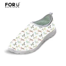FORUDESIGNS/Модные женские кроссовки с принтом лошади; Летняя женская пляжная обувь; лоферы на плоской подошве; женская обувь из сетчатого материала без застежки