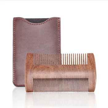 

Sandalwood Pocket Beard & Hair Combs 2 Sizes Natural Wood Comb with Fine and Wide Tooth Head Massage Hair Care Wooden Tools P10