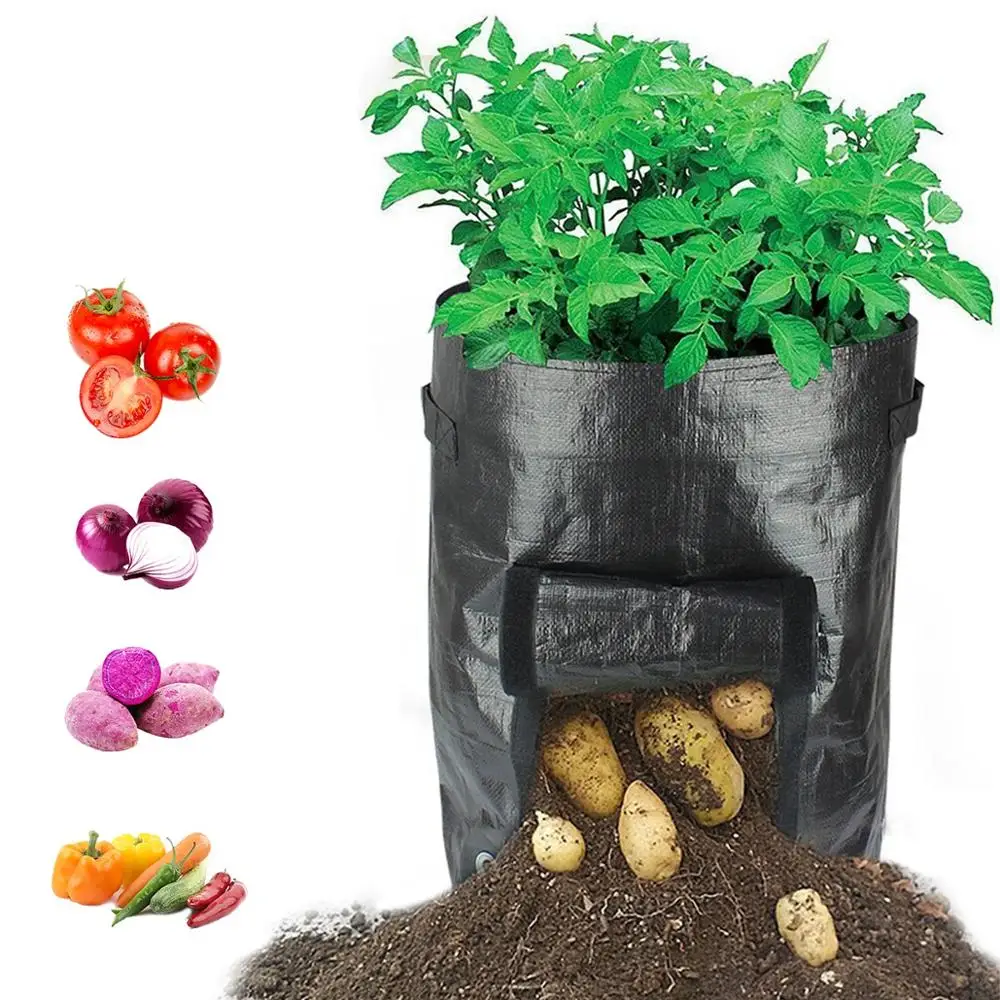 

Vegetable Plant Grow Bag DIY Potato Grow Planter PE Cloth Tomato Planting Container Bag Thicken Garden Pot Garden Supplies