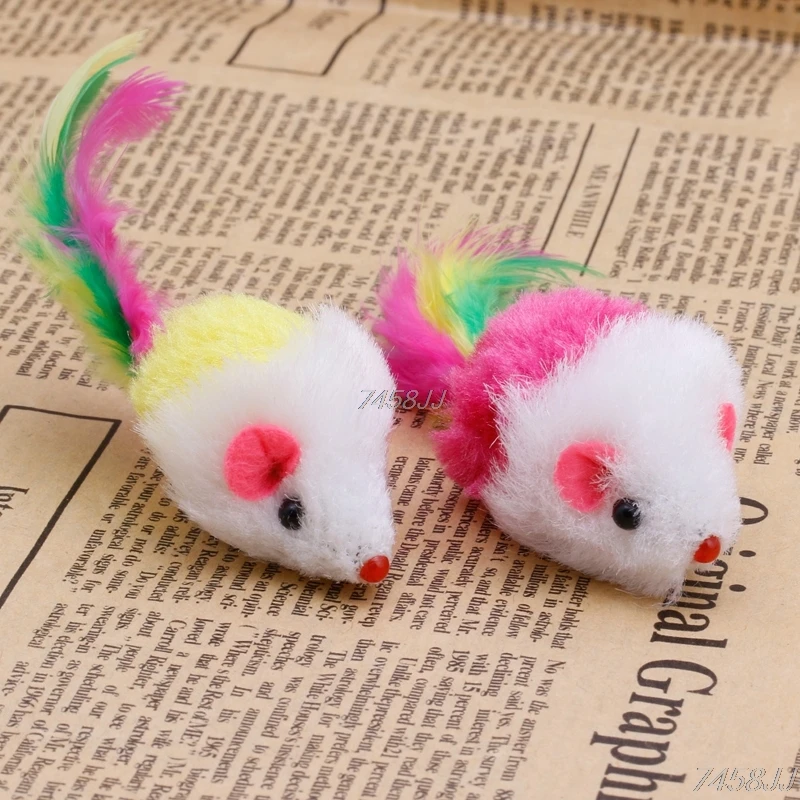 Interesting 10Pc Soft Cat Toys Mouse Fleece False Funny Cats Playing Toys For Kitten G03 Drop ship