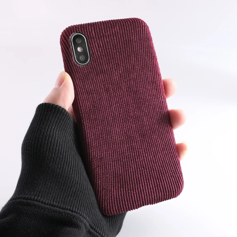 SoCouple Plush Fabrics Phone Case For iphone X 7 8 6 6S plus Case For iphone Xs max XR Cloth Texture Soft Back Cover Capa Fundas (8)