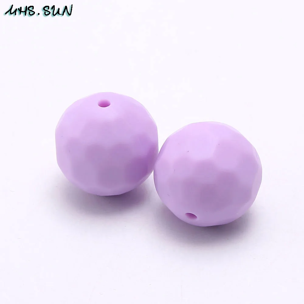 MHS. SUN 20 шт пищевые силиконовые бусины карамельного цвета Детские Прорезыватели для зубов для жевания кормящих ожерелье держатель для игрушки Аксессуары - Цвет: Lilac Purple
