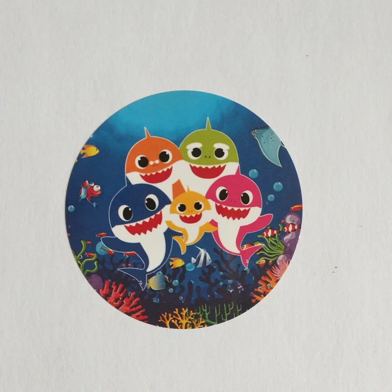 

30pcs Baby Fish 5cm Happy Birthday Baby Shower DIY Sticker Cake Cup Bottle Gift Bag Decoration Party Favor