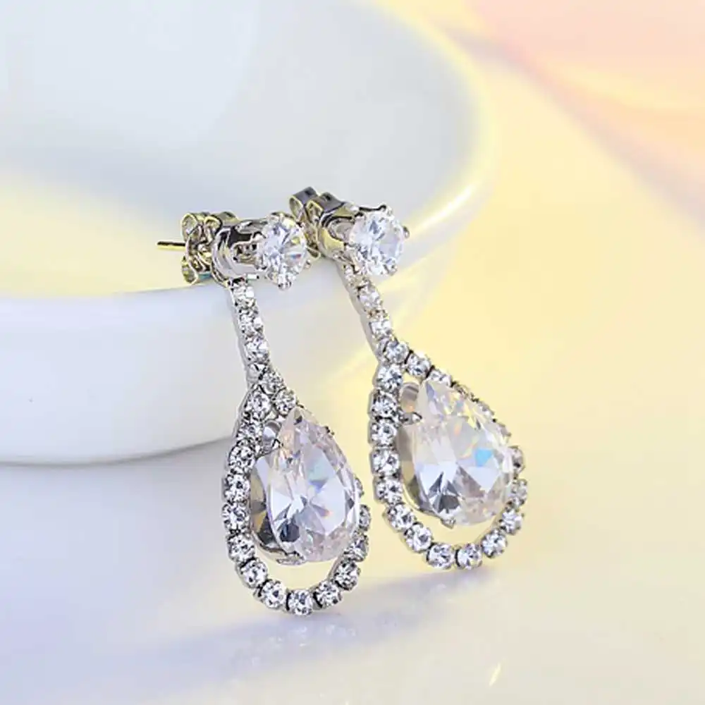 Женские серьги гвоздики из серебра 925 пробы с кристаллами|drop stud earrings|stud earringsstud