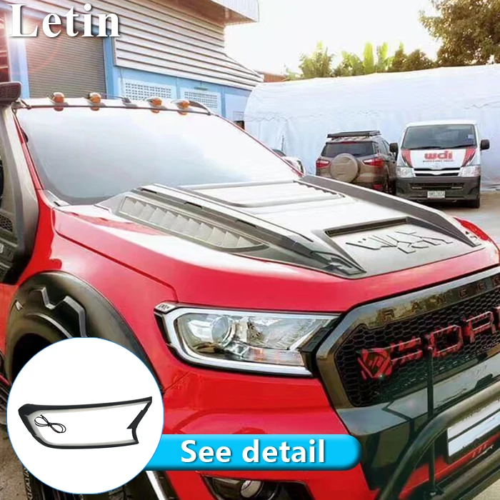 

Letin For FORD RANGER T6 WILDTRAK 2015 2016 2017 ABS Lamp Hoods LED Head Light Front Shell Cover