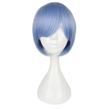 MCOSER 30 см короткий синтетический синий цвет парик Высокая температура волокна волос едят стойкие парики WIG-618C