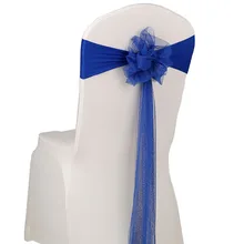 Шампанское свадебное кресло пояс свадебное кресло лента из органзы Эластичный стул пояса