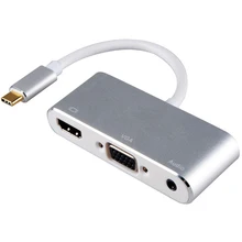 Высокое качество Тип-C на HDMI+ VGA+ аудио с USB2.0 порт питания адаптер