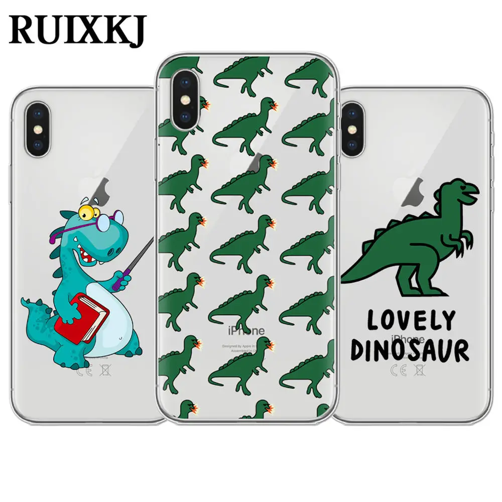 RUIXKJ Cartoon Dinosaur Phone Case For iphone X Case For