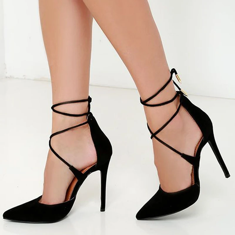LALA IKAI Brand Shoes Woman Suede Gladiator Sandals Women Summer Lace Up Sandals Thick Heels 11cm Party Wedding Sandals C0802-5
