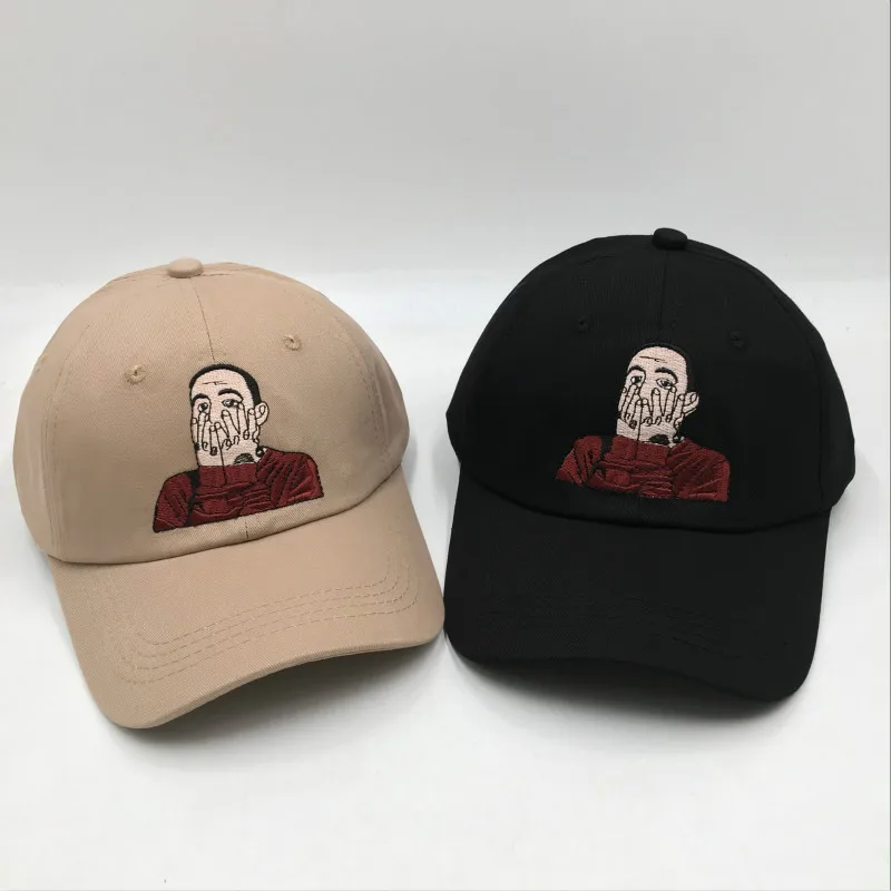 

Mac Miller The Rapper Hat Cap Embroidery Cotton Malcolm McCormick Snapback Hip Hop Cap Summer Curved Men Hat Rap Male Hat Bone