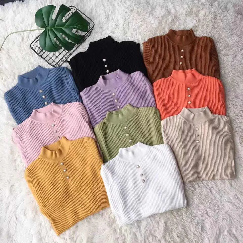 Sweater 2018 Casual Women Sweater And Pullovers Long Sleeve Button Elegant O-Neck Chic Sweater Female Slim Knit Top soft Jumpe Sweater 2018 Casual Women Sweater And Pullovers Long Sleeve Button Elegant O-Neck Chic Sweater Female Slim Knit Top soft Jumpe