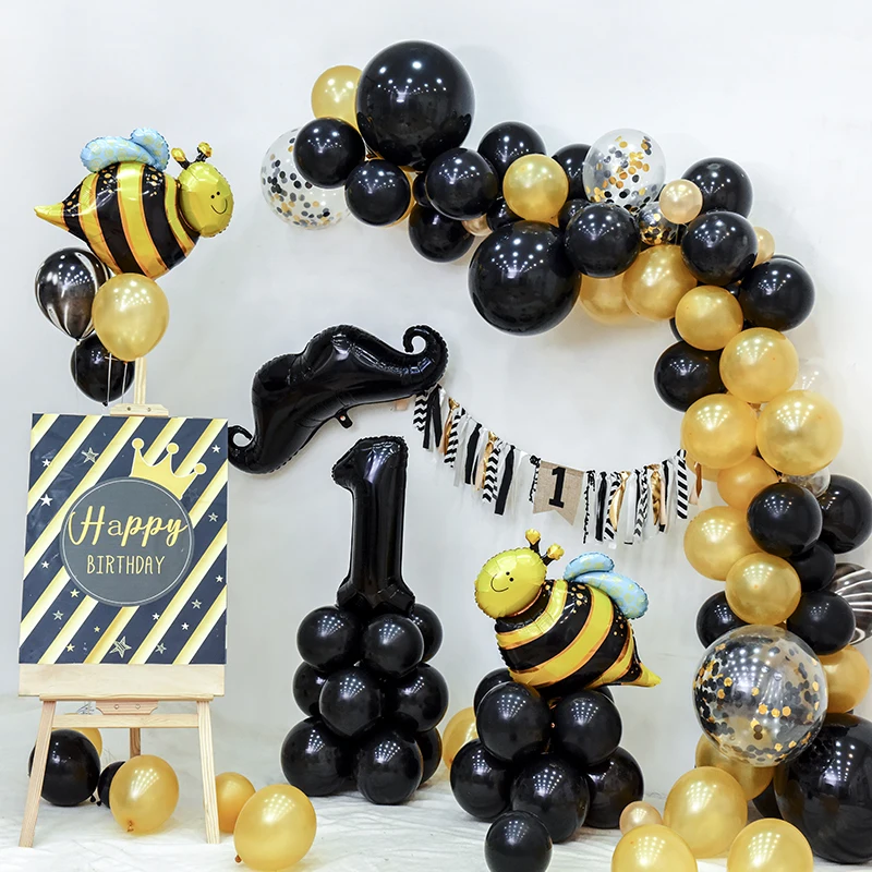 Yellow Black Balloon Lovely Honey Bee Balloon Birthday Party Baby