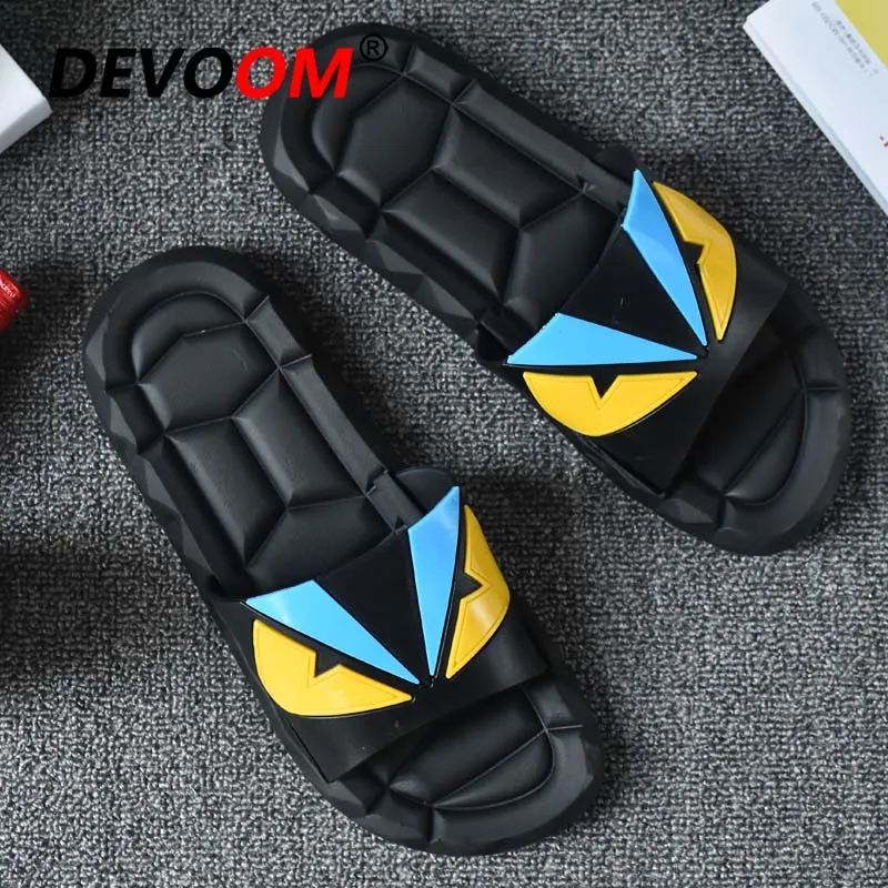 

Summer Men's Slippers Beach Message Men Shoes Eyes Flip Flops Cartoon Sandals Men Quick-Drying Anti-chlorine Sneakers Men Shoes
