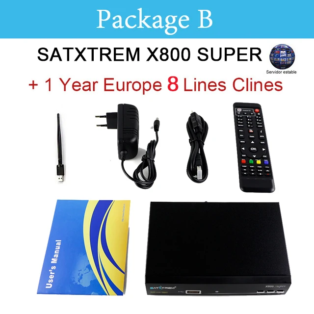 Satxtrem рецептор X800 супер спутниковый ТВ приемник декодер формата HD DVB-S2 поддержка lnb+ Европа cam 8 линий на 1 год Испания ТВ приставка - Цвет: X800 SUPER N CCCAM