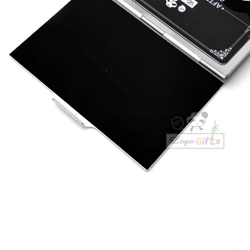 Mode metall karton visitenkarte halter hohe reichweite fördernde karte box mit ihrem logo und telefon angepasst