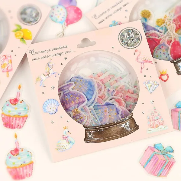 Хрустальный шар Позолоченные морские наклейки в виде конфет самоклеющиеся наклейки DIY декоративные наклейки