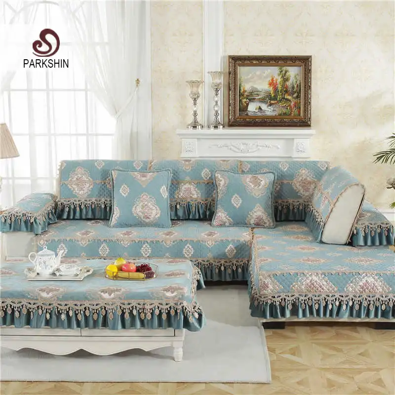 Parkshin Modern Sofa Covers Nordic Living Room Euro Plaid Blue Parkshin Modern Sofa Covers Nordic