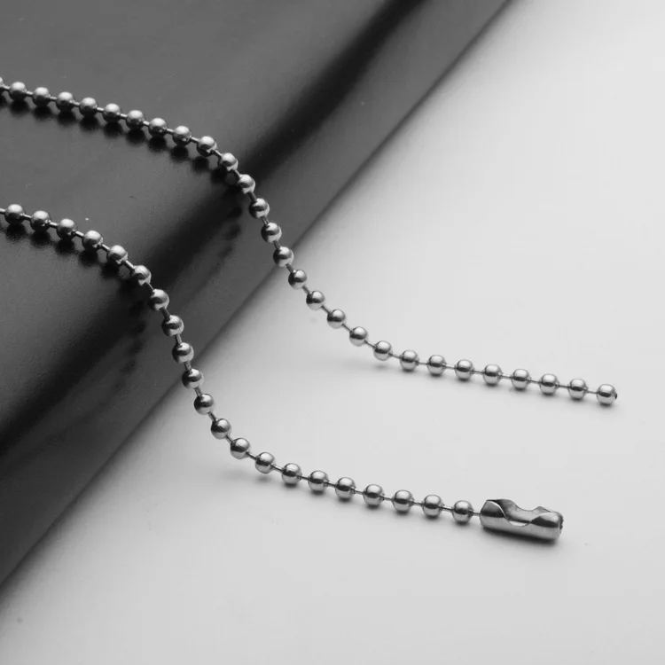 1Pc 316 Men's Stainless Steel Basic Chains Round Box Bead Ball Link Chain Necklace In Black Silver Tone Unisex Men Jewels | Украшения и