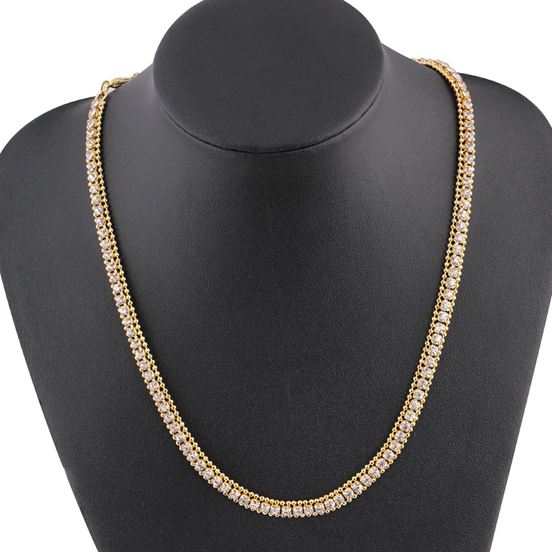 

LUFANG 2019 Fashion Jewelry Hip Hop Gold Color Chain Necklace Exaggerated Personality Long Big crystal Necklace For Women Man