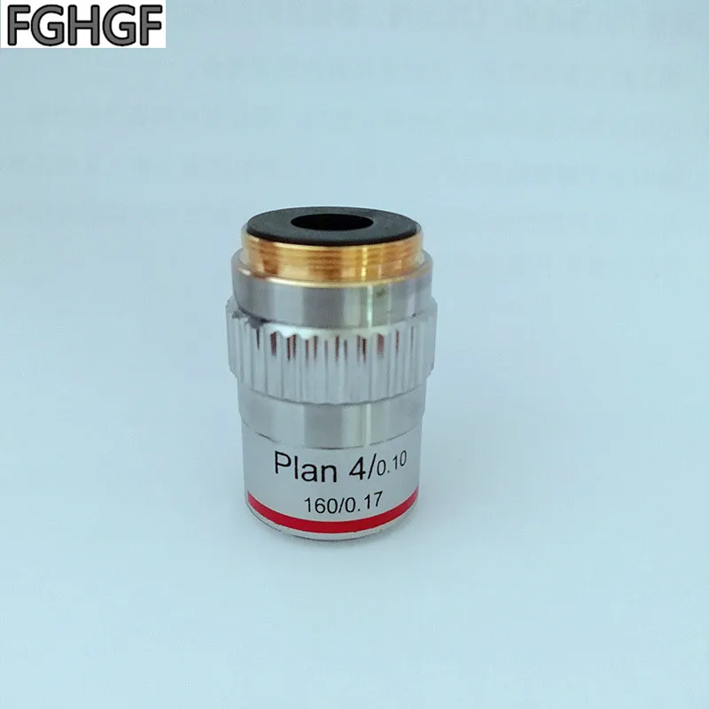 

FGHGF 195 Series Objective Lens Plan 4X Times Flat Field Achromatic For BJ-A Microscope 20.2mm Aperture Standard RMS Thread