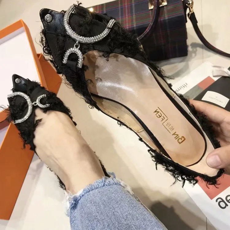 

slip-on women flats loafers women shoes crystal platform shoes office scarpe donna fashion party pointe korean shoes china 2018