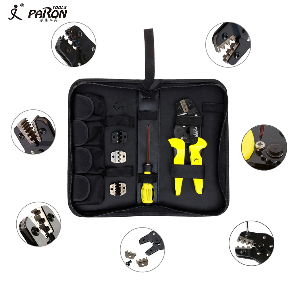

New 4 In 1 Wire Crimper Kit Multitool Engineering Ratchet Terminal Crimping Plier with Screwdriver/End Terminals