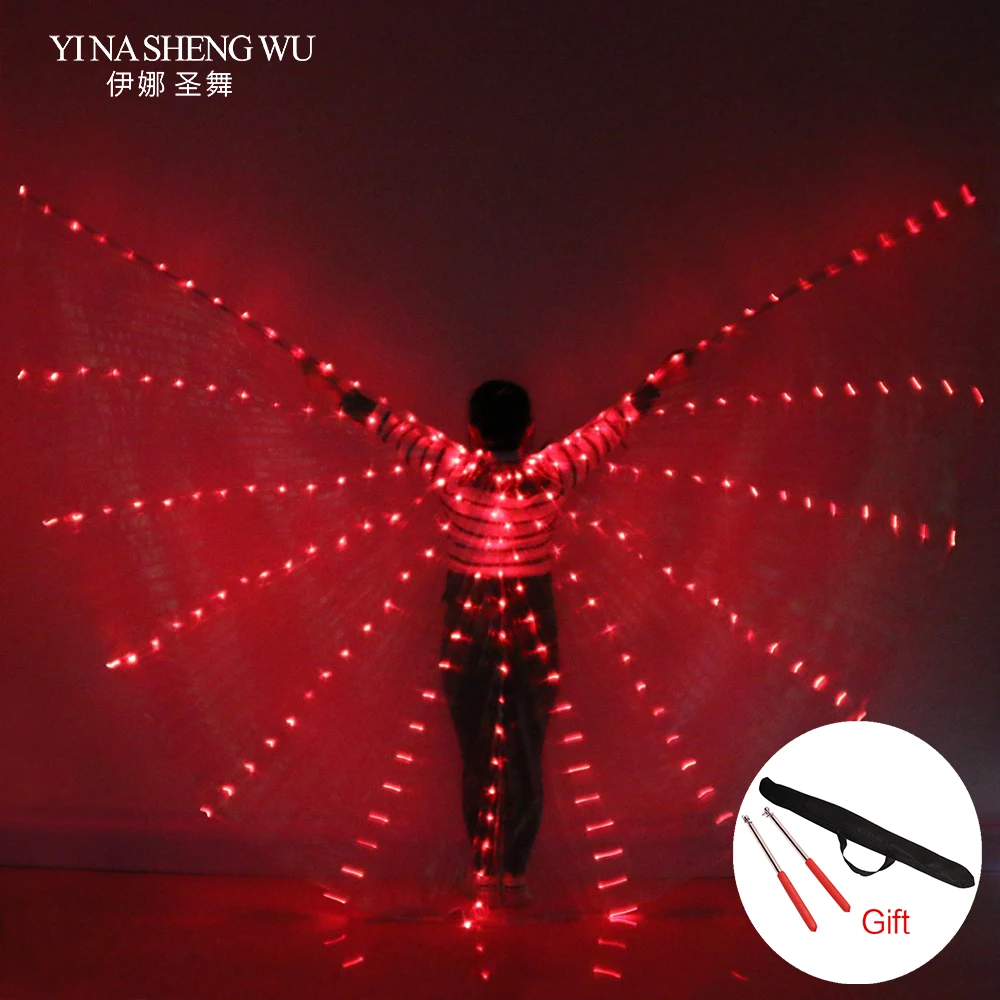 

NEW women belly dance lamp props open 360 degrees LED Shining wings girls wings angle of opening dancer props wings stick Bags