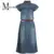 Plus Size 2016 Denim Dresses Women Summer Style New Fashion Rivet Short Sleeve Midi Dresses Ladies Casual Blue Jeans Shirt Dress