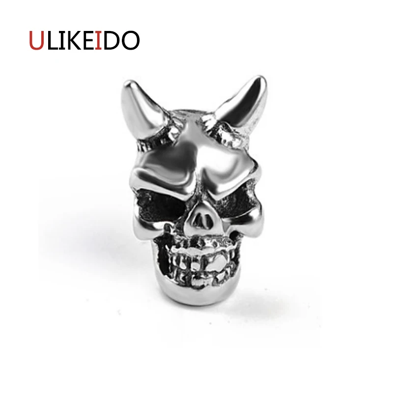 

100% Pure 925 Sterling Silver Skull Stud Earring Fashion Punk Pirates Ghost Skeleton Jewelry For Men Special Christmas Gift 312