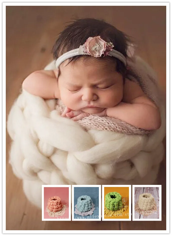 

Newborn Chunky Knit Bowl Cocoon Egg shell pocket Newborn Photography Nest Pod Knit Photography Prop Wool Basket