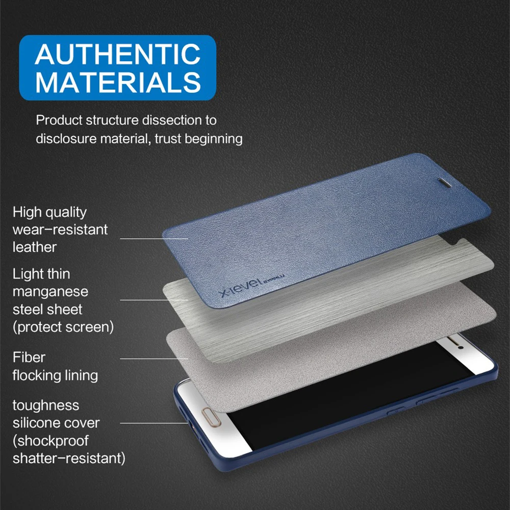  X-Level Book Leather Flip Cases For iPhone 5S SE 6 6S 7 8 Plus Ultra Thin Business Leather Luxury S