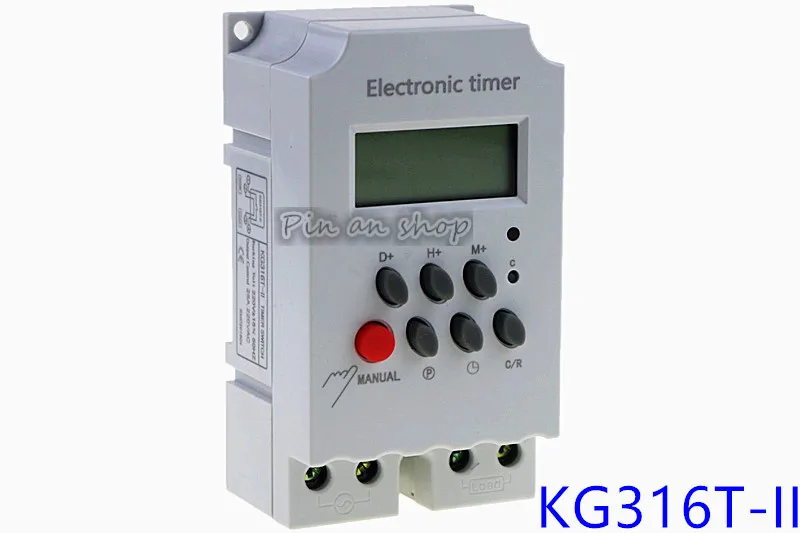 1 шт. KG316T-II 25A 220VAC Din направляющий цифровой программируемый таймер с ЖК-дисплеем