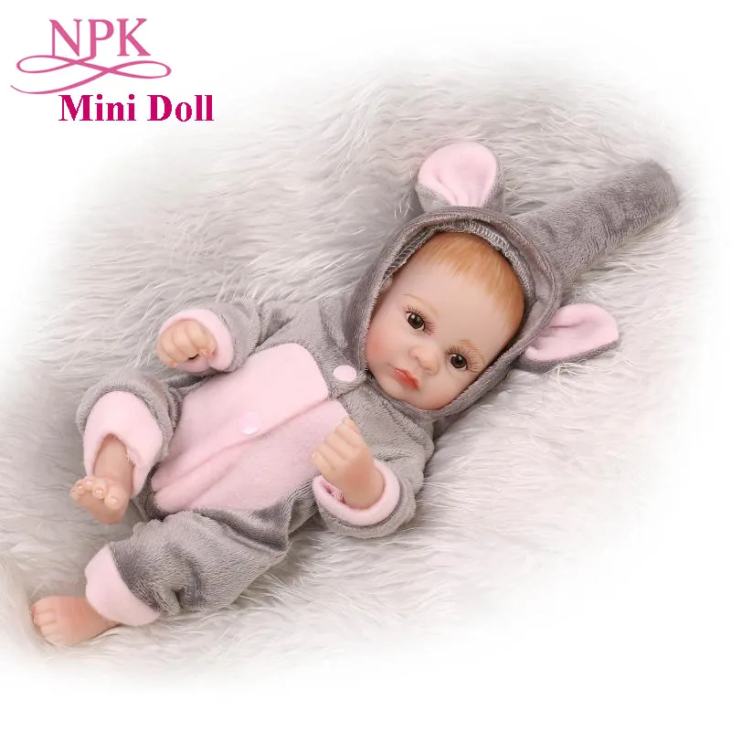 NPK Милая 10-дюймовая Мини Кукла Reborn Bebes имитирующая полностью силиконовая кукла