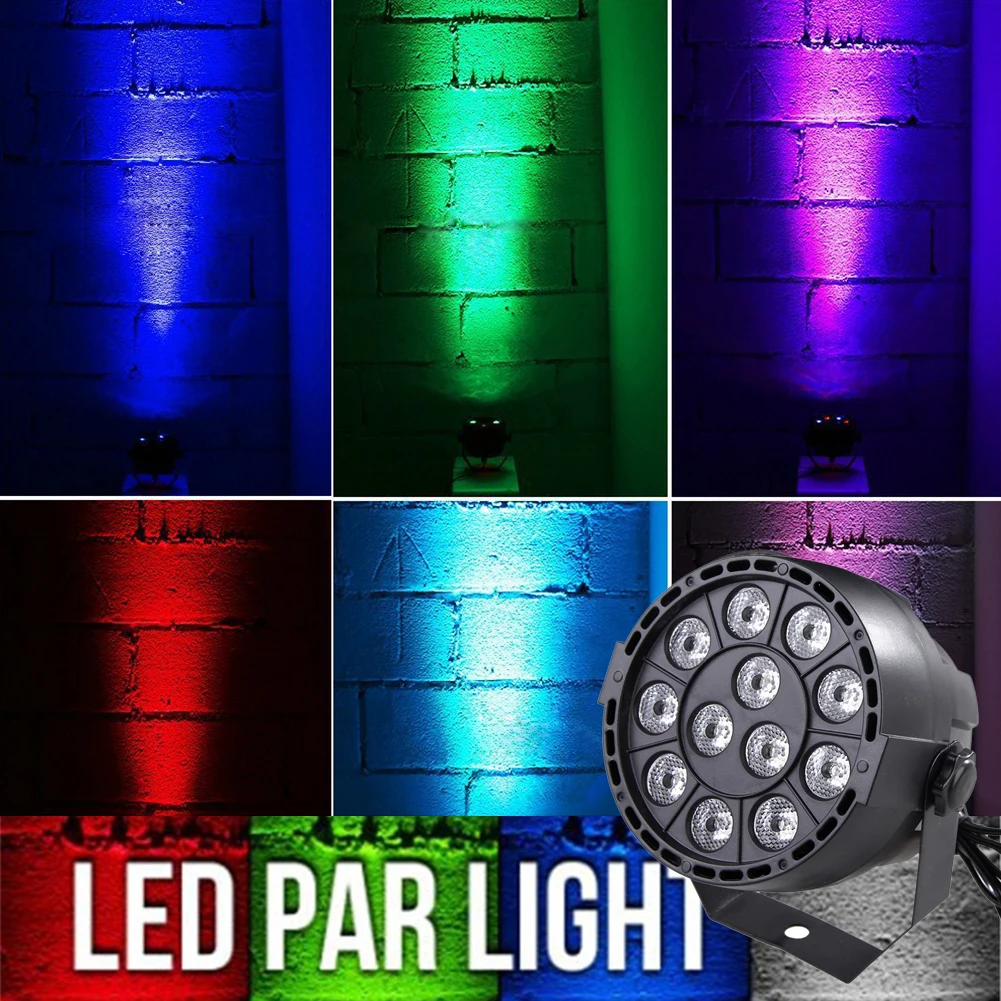 

12W RGBW 12 LED Par Light DMX512 Sound Control Colorful LED Stage Light For Music Bar Xmas Party Light KTV Disco Effect Lighting