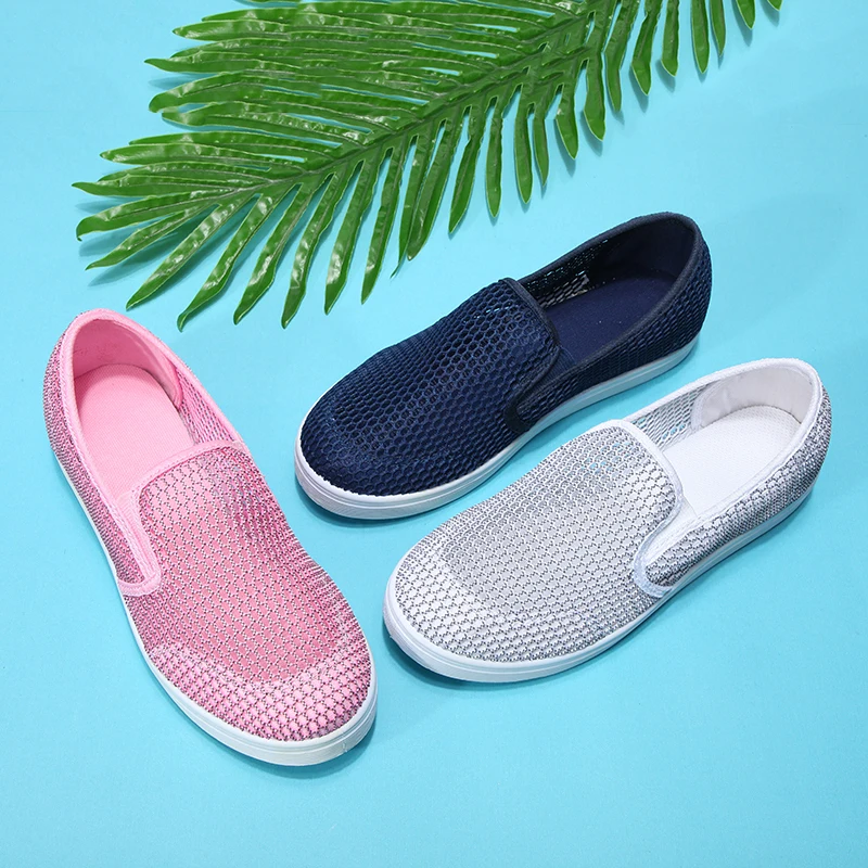 Летние женские лоферы Прогулки тапки Спортивная обувь для взрослых голубой цвет прогулочная обувь подростковая обувь