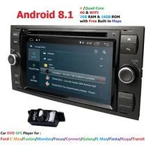 Lettore DVD dell’automobile del Android 8.1DAB + 2din In Dash Per Ford Transit Fuoco Collegare S-MAX Kuga Mondeo Con QuadCore Wifi 4G GPS Bluetooth