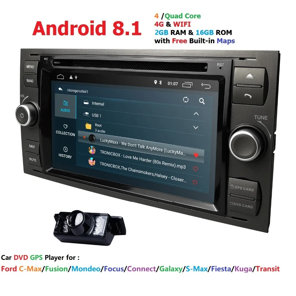 Car DVD Player Android 8.1DAB+2din In Dash For Ford Transit Focus