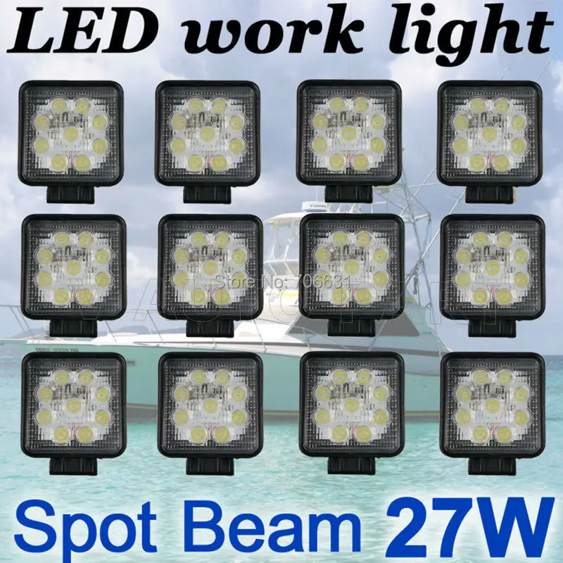 Tkeapl thtmh 12x27 Вт площади светодиодная лампа работы светлое пятно луча грузовик Прицепы Off Road морской внедорожник