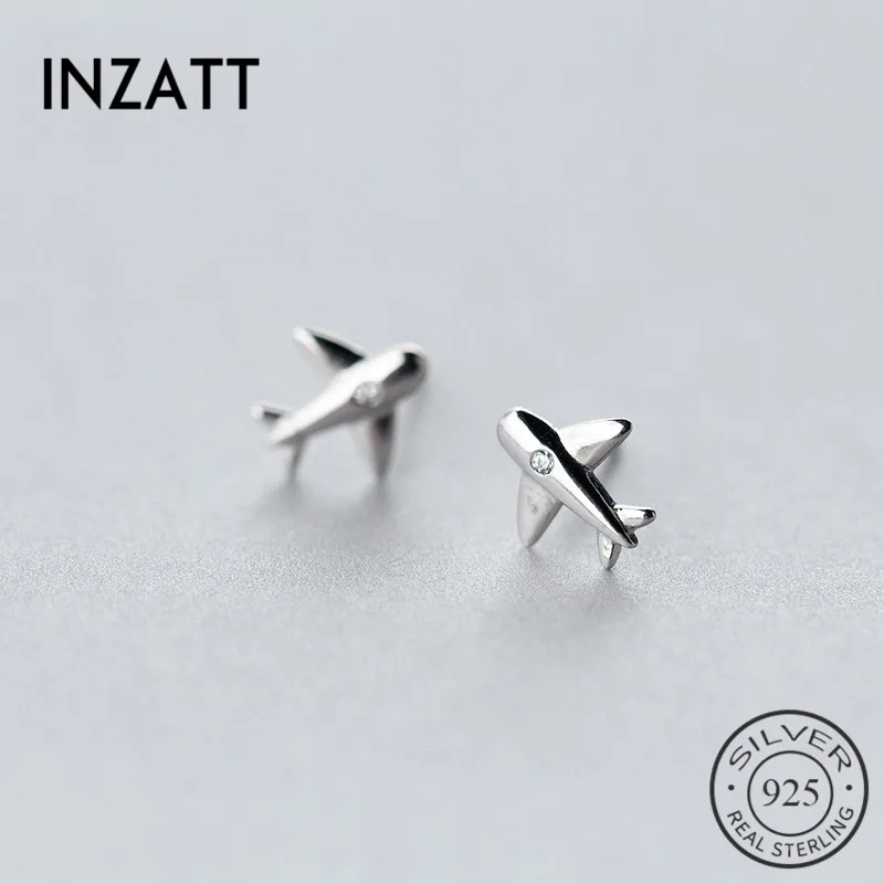 

INZATT Minimalist Charm 925 Sterling Silver Plane Shape Star Stud Earrings Fine Jewelry For Man personality Accessories Gift