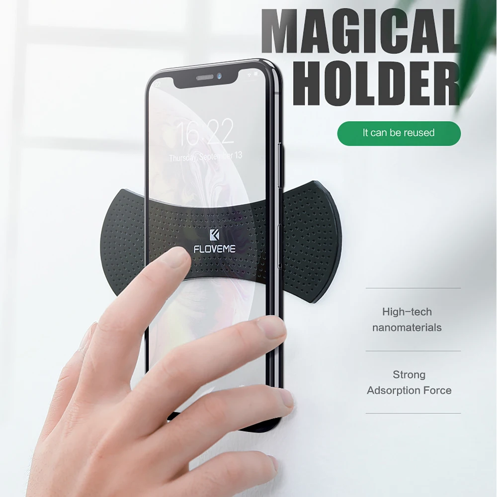 

Phone Mount Holder Strong Adsorption Universal Wall Desk Stickers Paste Stand Mobile Phone Holder Sticker For Tablet Car support
