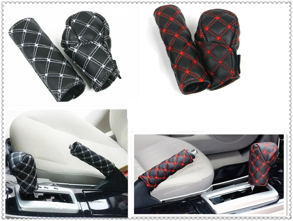 

Car interior hand brake shift knob cover gear box 2 pieces / set for Subaru Legacy Impreza Crosstrek BRZ VIZIV-7 Levorg