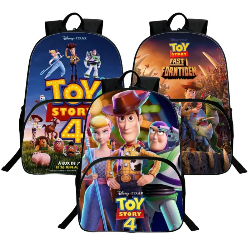 

16 Inches Toy Story 4 Forky Alien Buzz Lightyear Woody Backpack School Bag Figure Toys Student Study Stationary Kids Gift Bag
