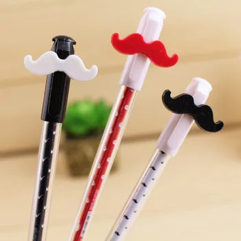 

3Pcs/Lot New Novelty Cute Black Beard Mustache Pen 0.38mm Gel Pen Office School Gift Stationery Pen E2134