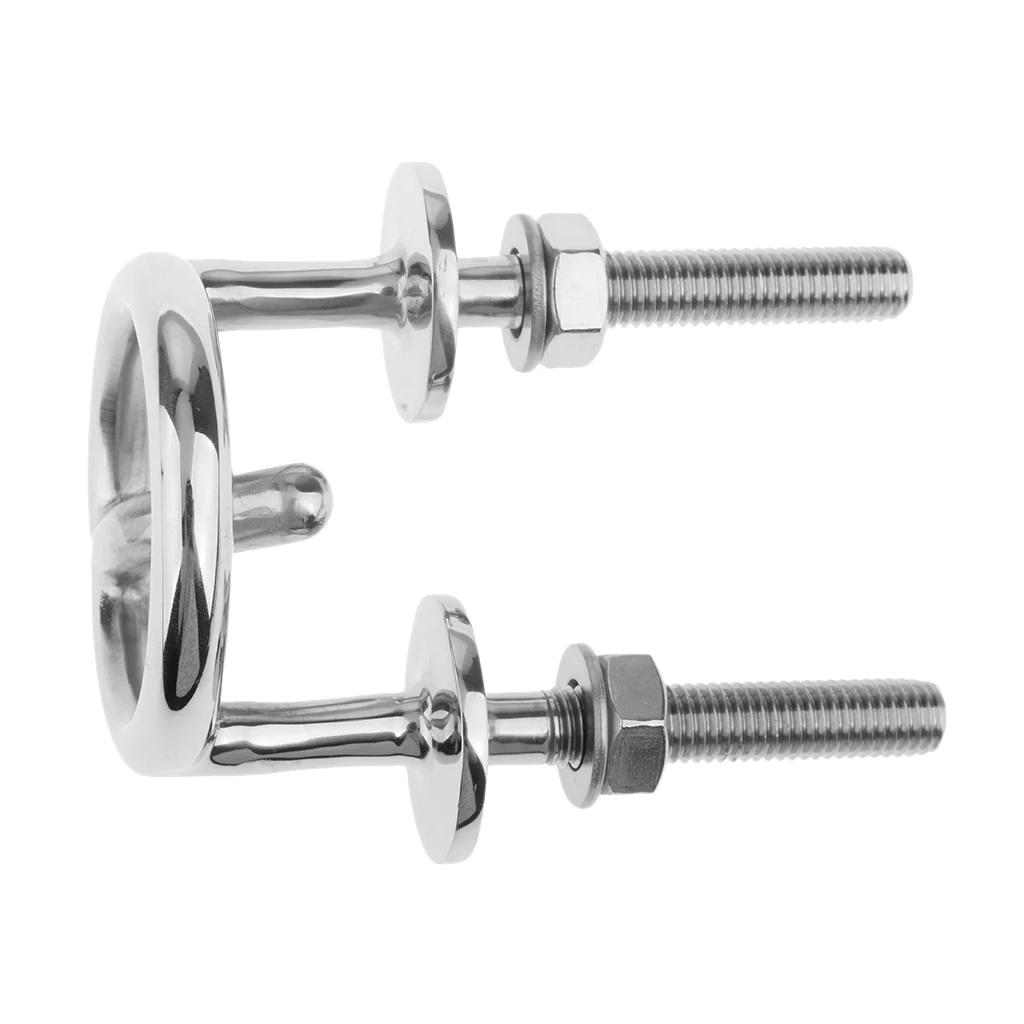 Stainless Steel Transom Mount Tow Eye 2.5'' Ring Hitch Hook Water Ski Boat