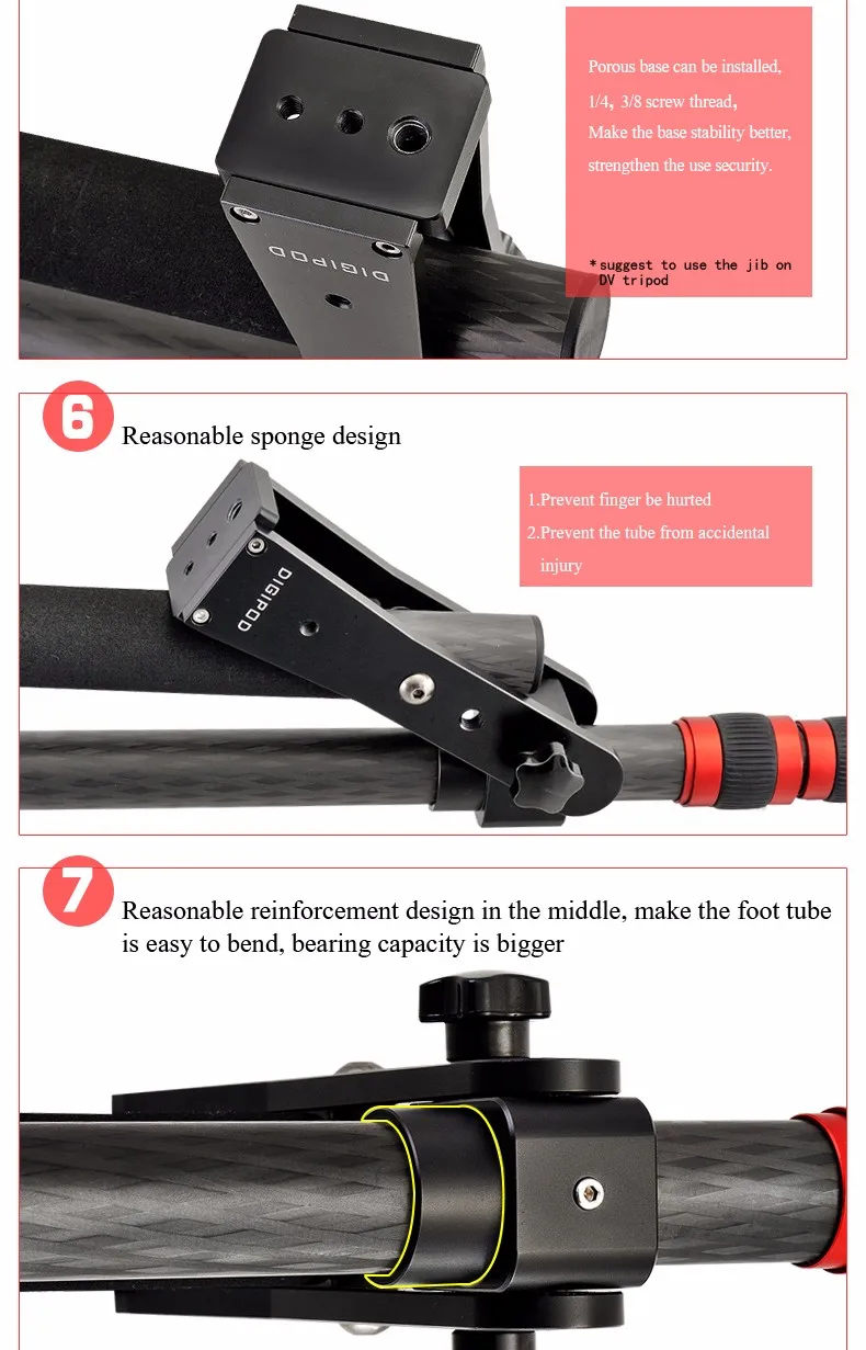 DIGIPOD CJIB-20C DSLR Photography Camera Carbon Fiber Jib 9