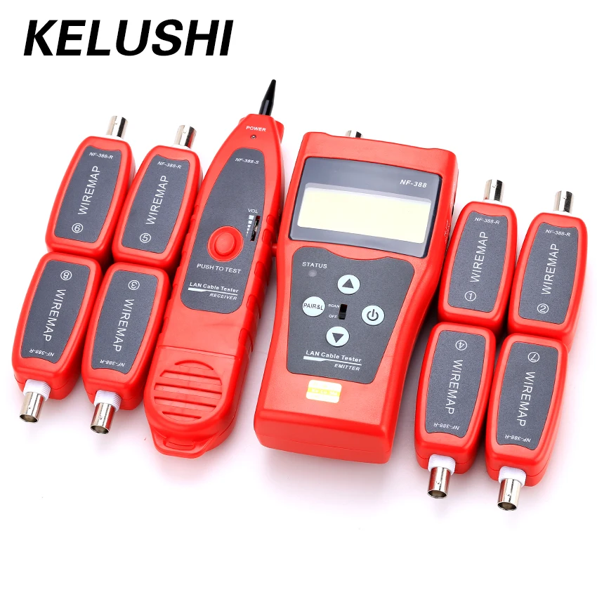 

KELUSHI Noyafa NF-388 Telephone Wire Tracker Diagnose Tone Tool Kit LAN Network Cable Tester Cat5 Cat6 RJ45 UTP STP Line Finder