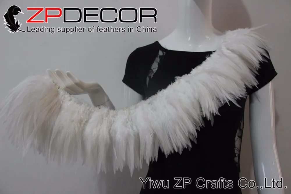 Zpdecor 700-800 шт/комплект 4-6 дюймов красивое обесцвечивание белое петушиное перо натянуто для свадебного платья перо юбка