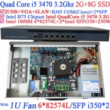 Router firewall industrial router with 6 1000M 82574L Gigabit Nics 2 Intel Quad Core i5 3470