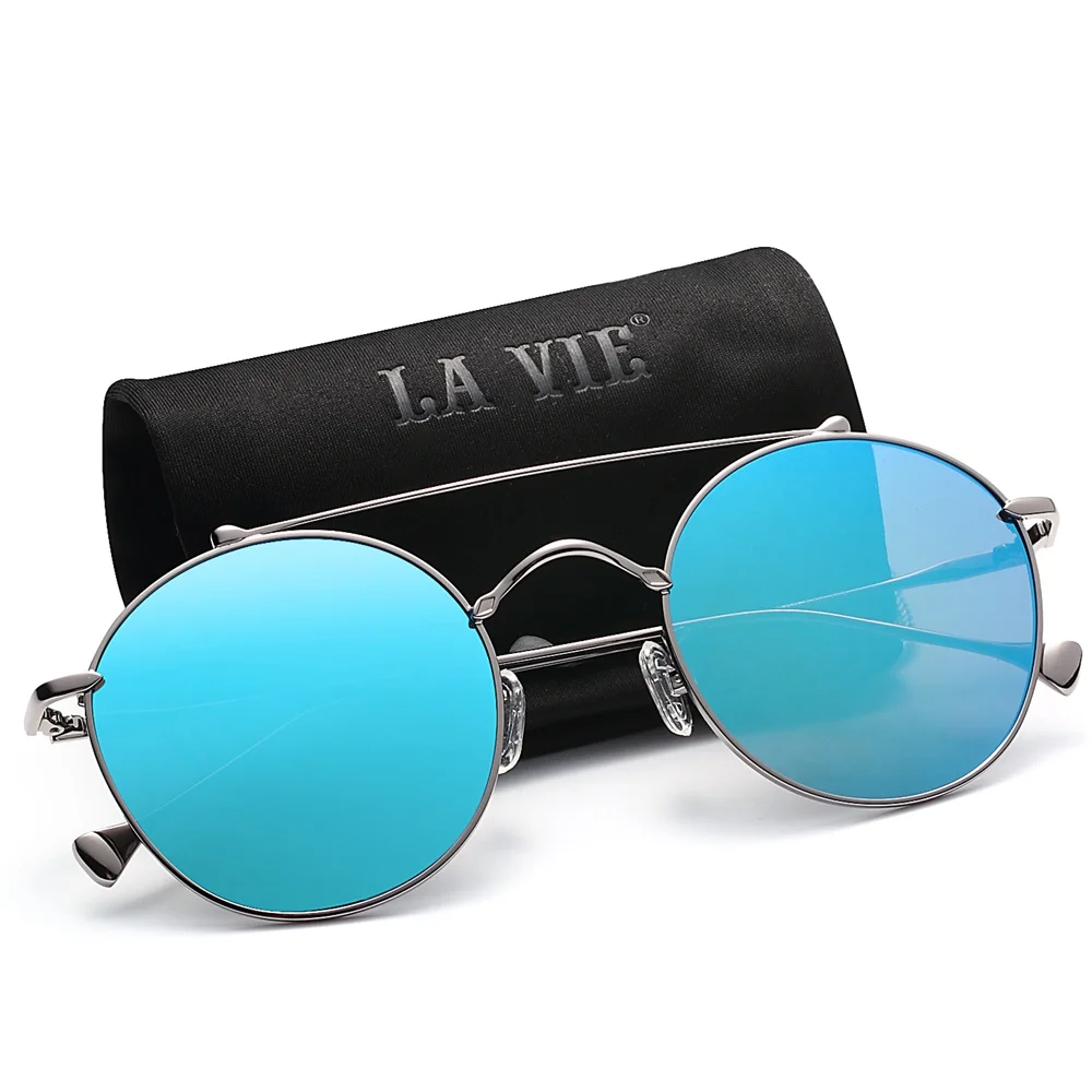 Luxury high quality round frame sunglasses for women 1301 (9)